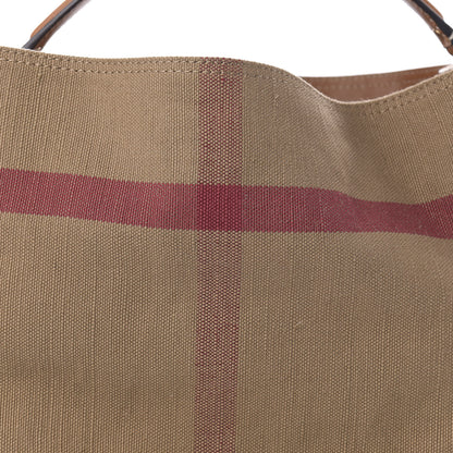 Burberry Canvas Mega Check Medium Ashby Hobo Saddle Brown 12 of 12