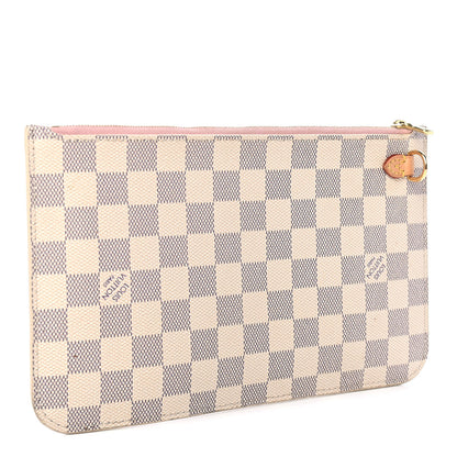 Louis Vuitton Damier Azur Neverfull MM GM Pochette Rose Ballerine 3 of 9