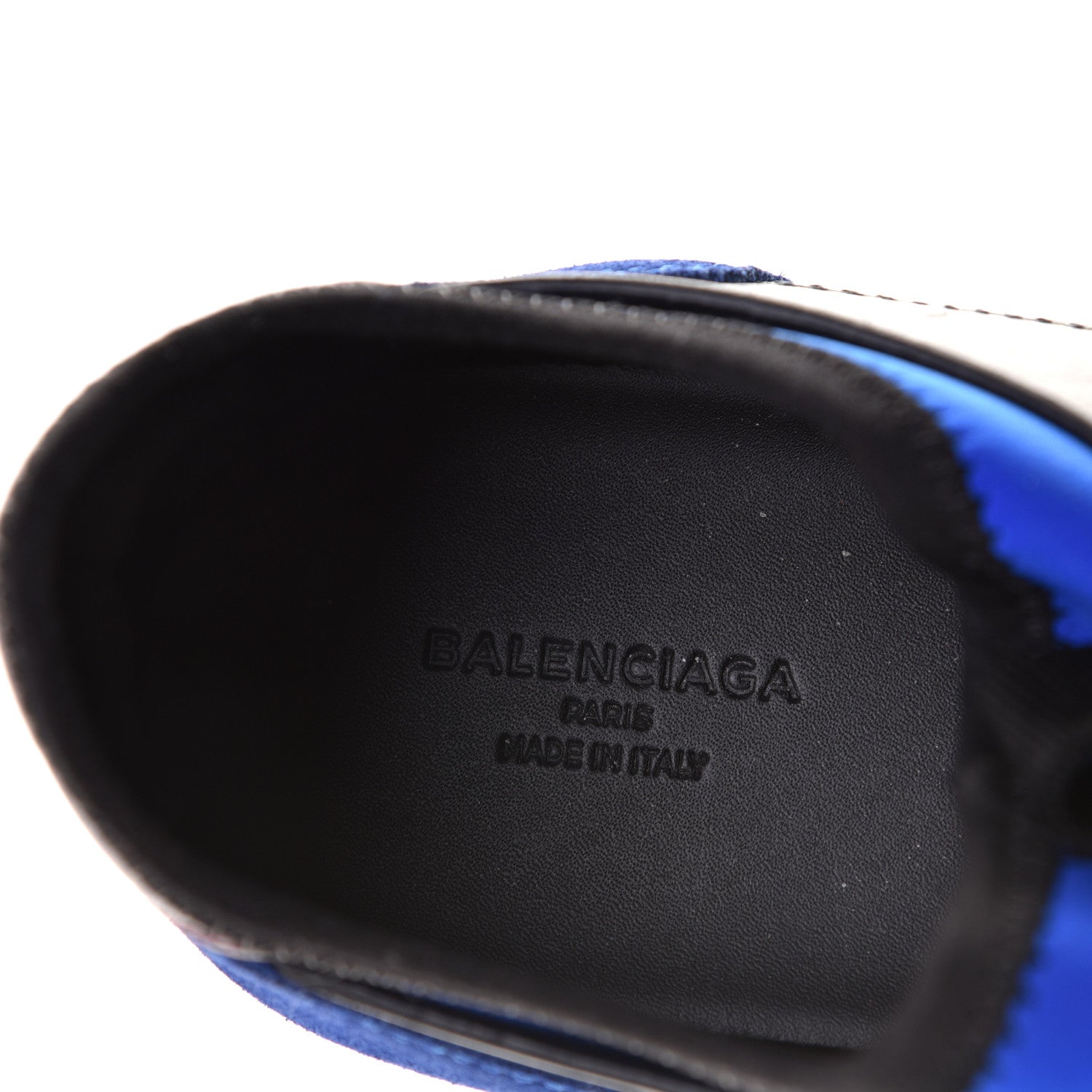 Balenciaga Mesh Neoprene Calfskin Suede Mens Race Runner Sneakers 39 Black Bleu Saphir 7 of 9