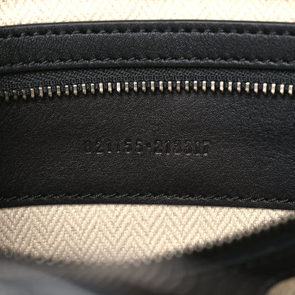 Gucci GG Supreme Monogram Textured Calfskin Emblem Small Crossbody Black 7 of 10