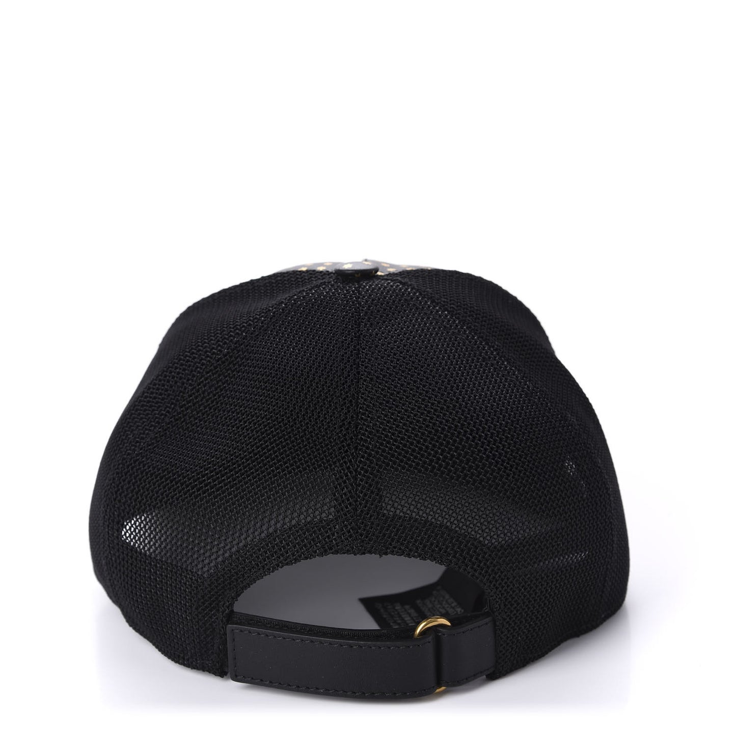 X SEGA Calfskin GUCCY Stars Baseball Hat S Black Gold