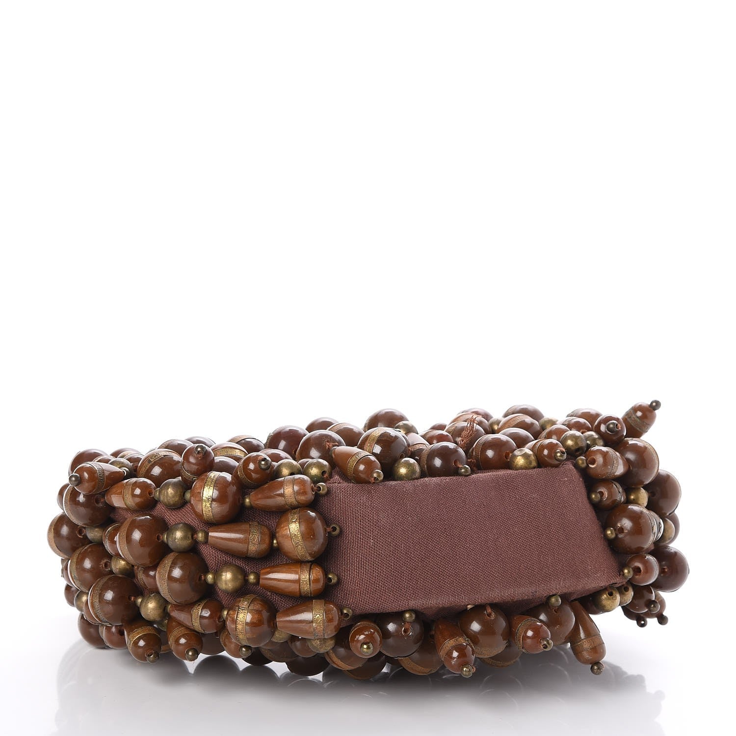 Chloe Canvas Beaded Bracelet Bag Brown 4 of 8