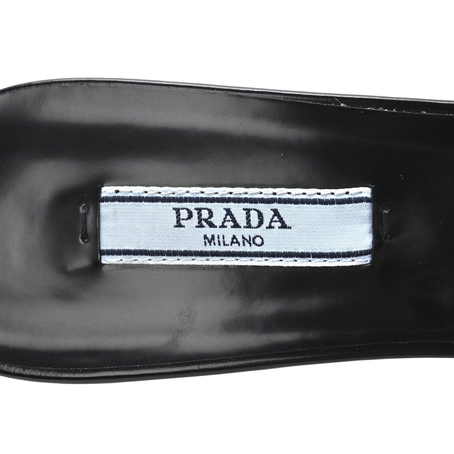 Prada Spazzolato Nylon Flower Metal Triangle Logo Slide Sandals 37 Black 8 of 9
