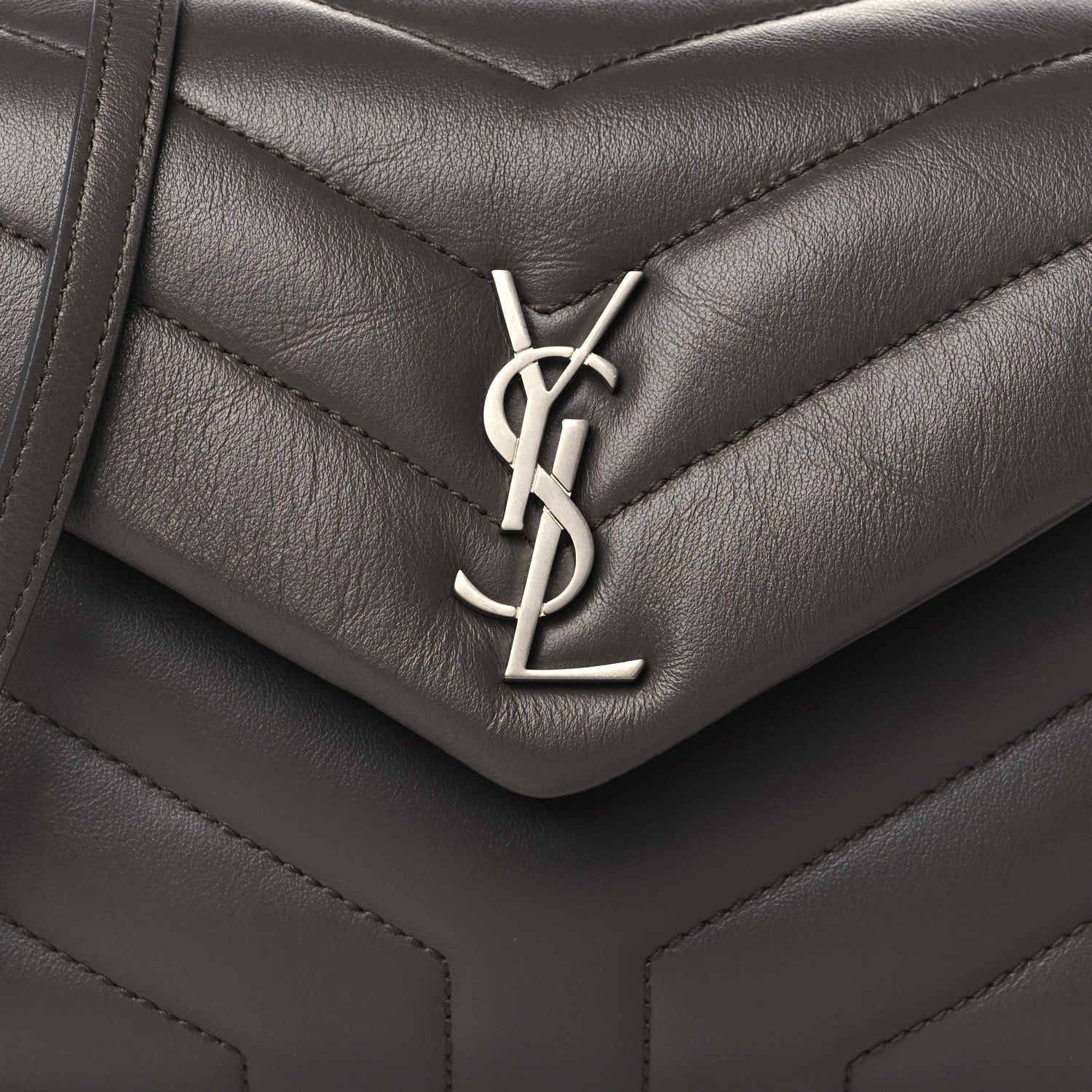 Saint Laurent Calfskin Y Quilted Monogram Toy Loulou Crossbody Bag Earth 8 of 10