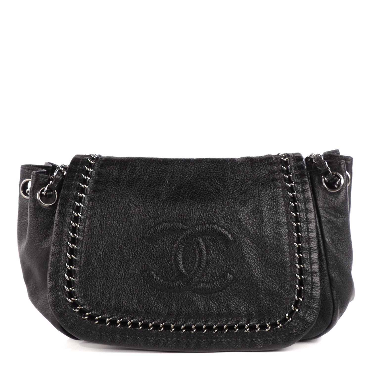 Chanel Metallic Goatskin Luxe Ligne Flap Black 1 of 7