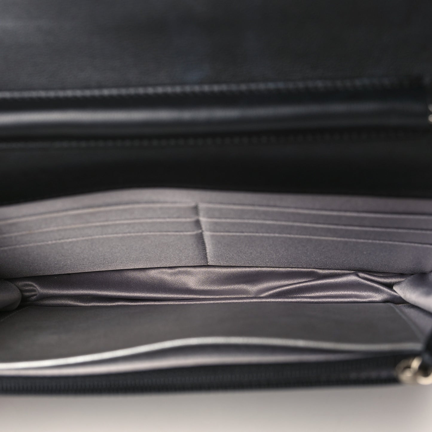 Lambskin Camellia Embossed Wallet on Chain WOC Black
