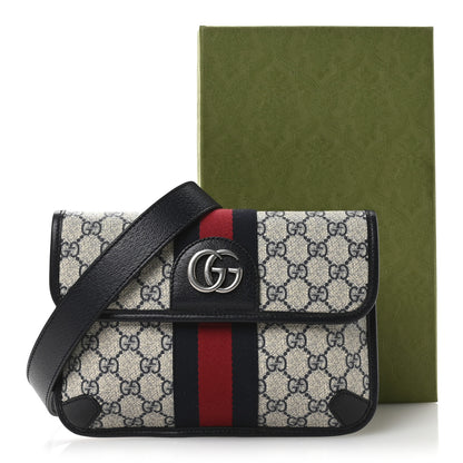 Gucci GG Supreme Monogram Web Small Ophidia Belt Bag 90 36 Beige Navy 11 of 11
