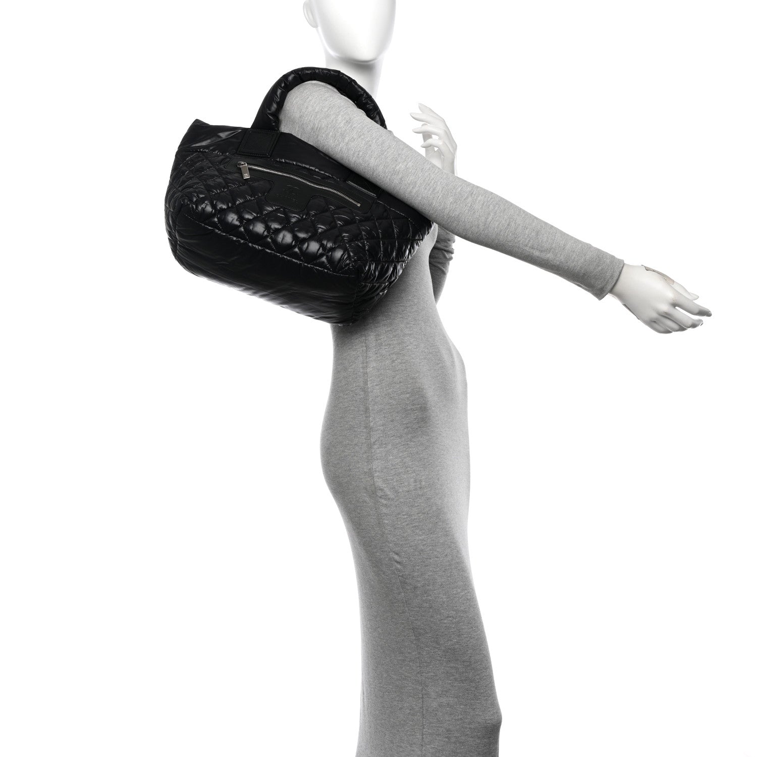 Chanel Nylon Quilted Small Coco Cocoon Tote Black 2 of 10