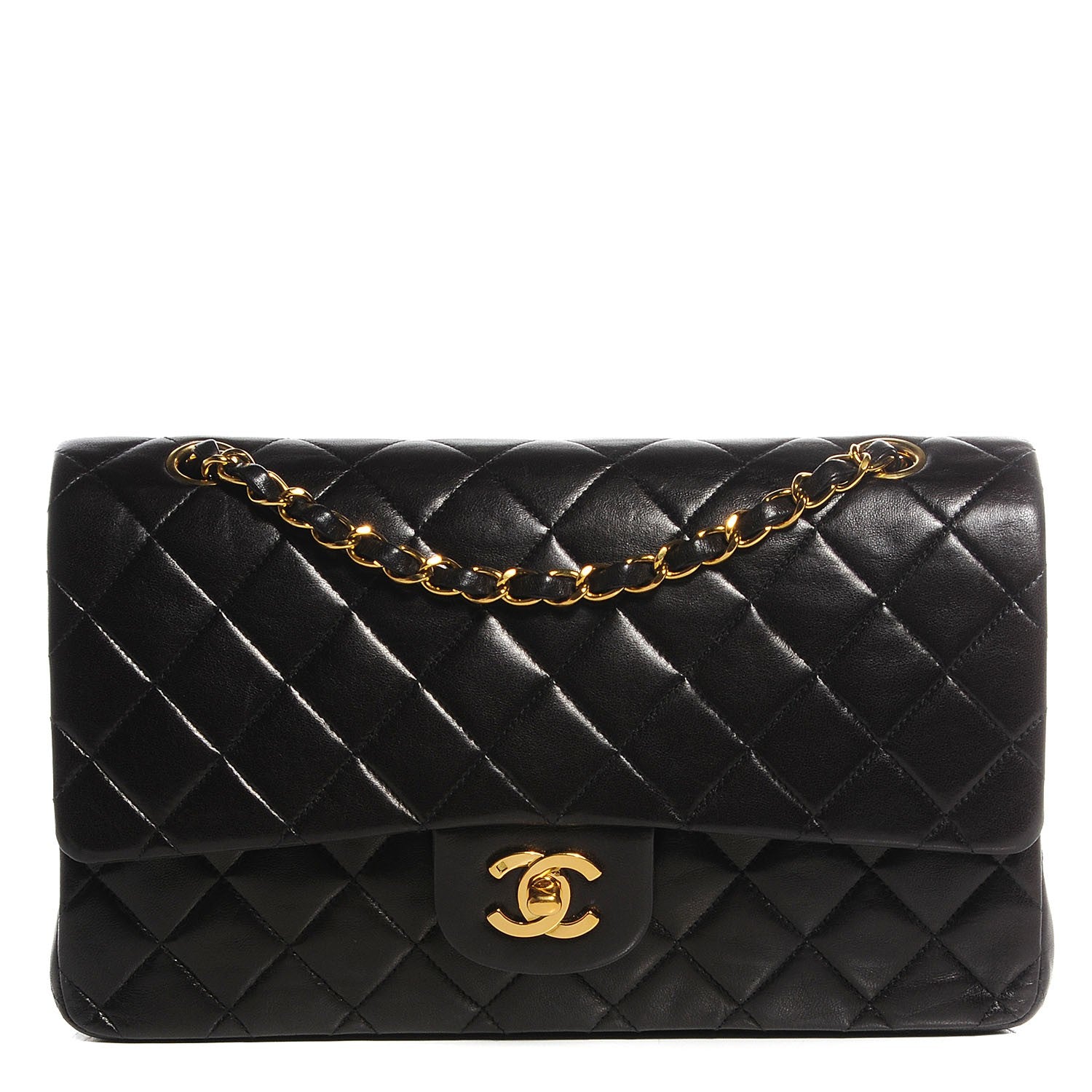 Chanel Lambskin Quilted Medium Double Flap Black 1 of 8