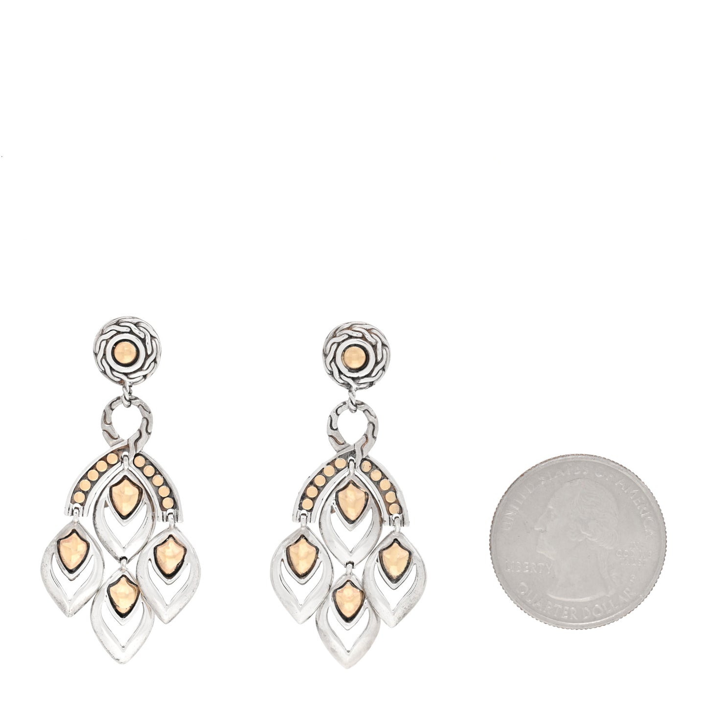 Sterling Silver 18K Yellow Gold Legends Naga Chandelier Earrings