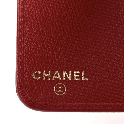 Chanel Grained Calfskin CC Button Pocket Agenda Cover Red 6 of 7