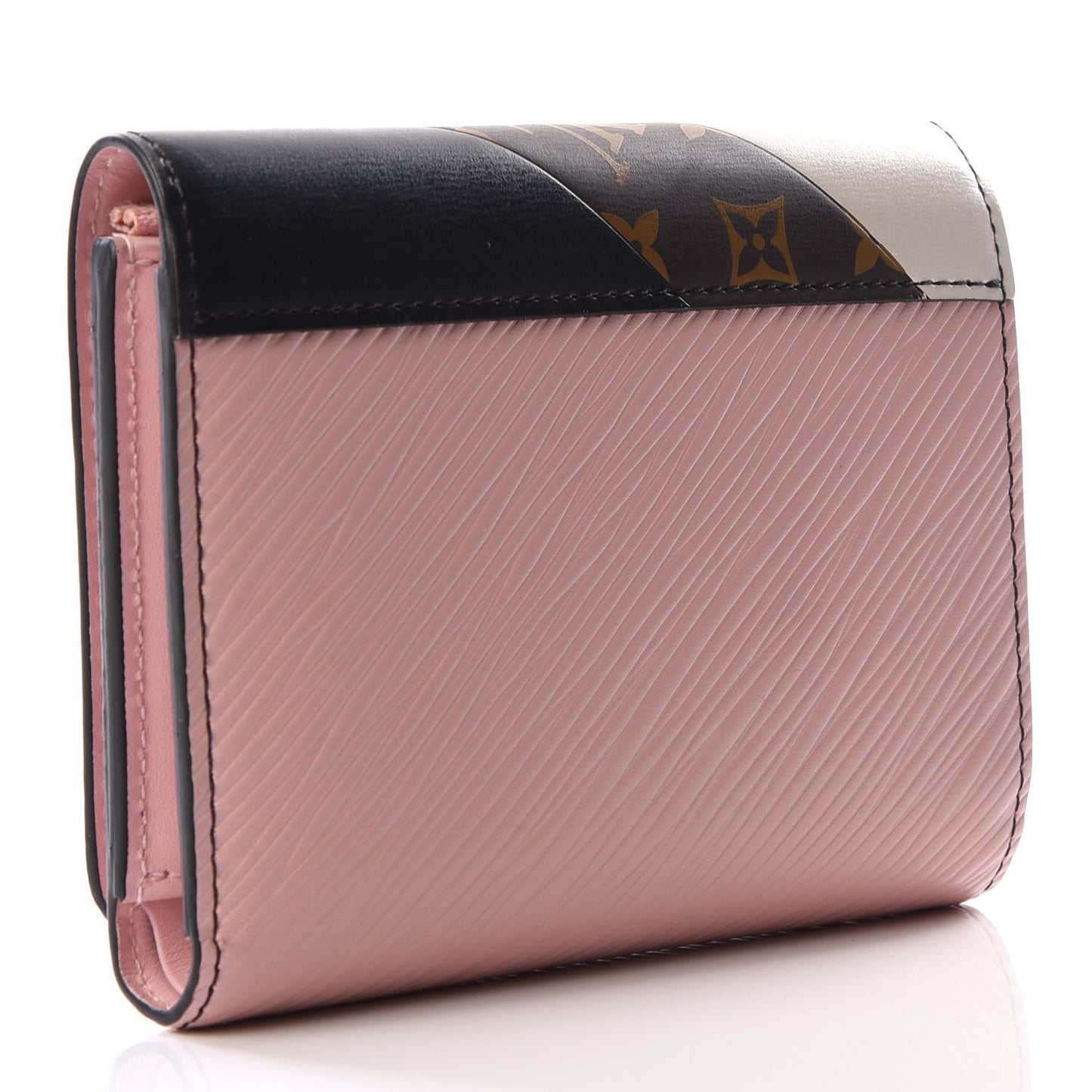 Epi Monogram Tape Twist Compact Wallet Rose White