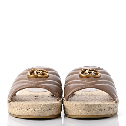 Gucci Nappa Matelasse GG Marmont Espadrille Slide Sandals 40 Porcelain Rose 2 of 13