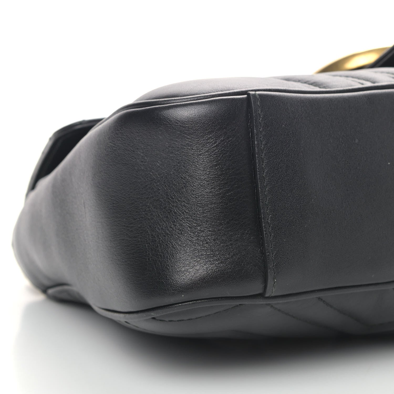 Gucci Calfskin Matelasse Medium GG Marmont Shoulder Bag Black 8 of 14