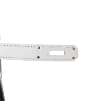 Hermes Epsom Horseshoe Birkin 35 Black White 6 of 15