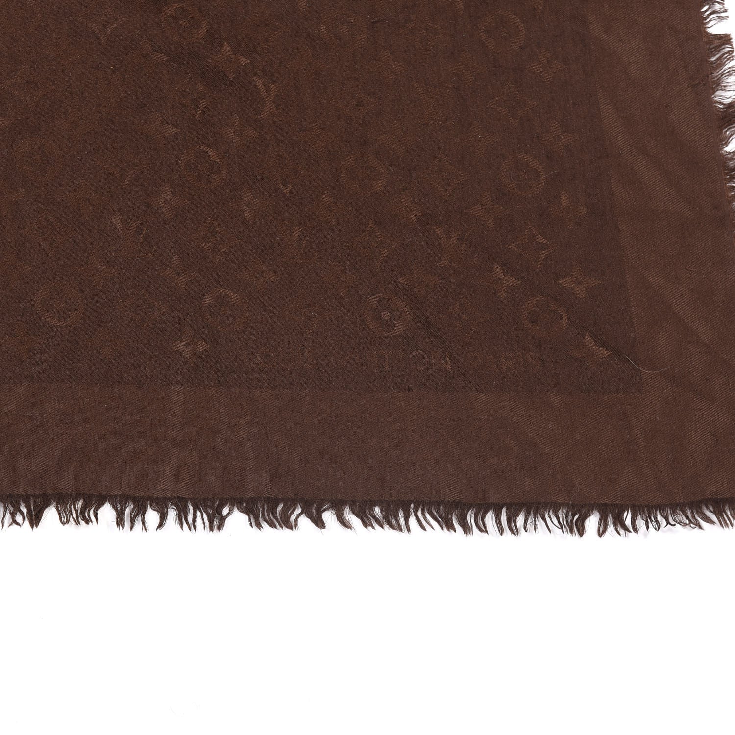 Louis Vuitton Silk Wool Monogram Denim Shawl Chocolate 2 of 5