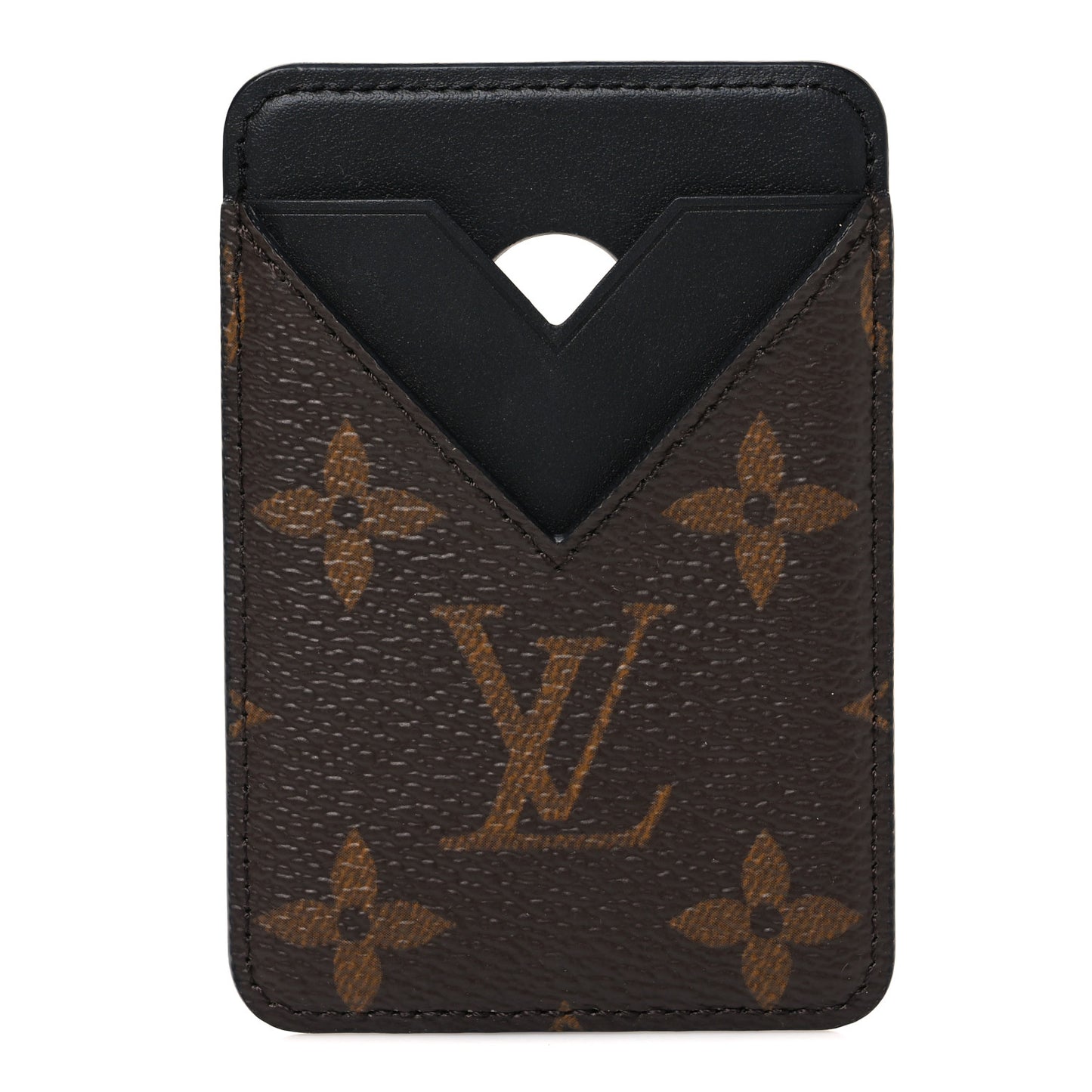 Monogram Macassar Magnetic Card Holder Black
