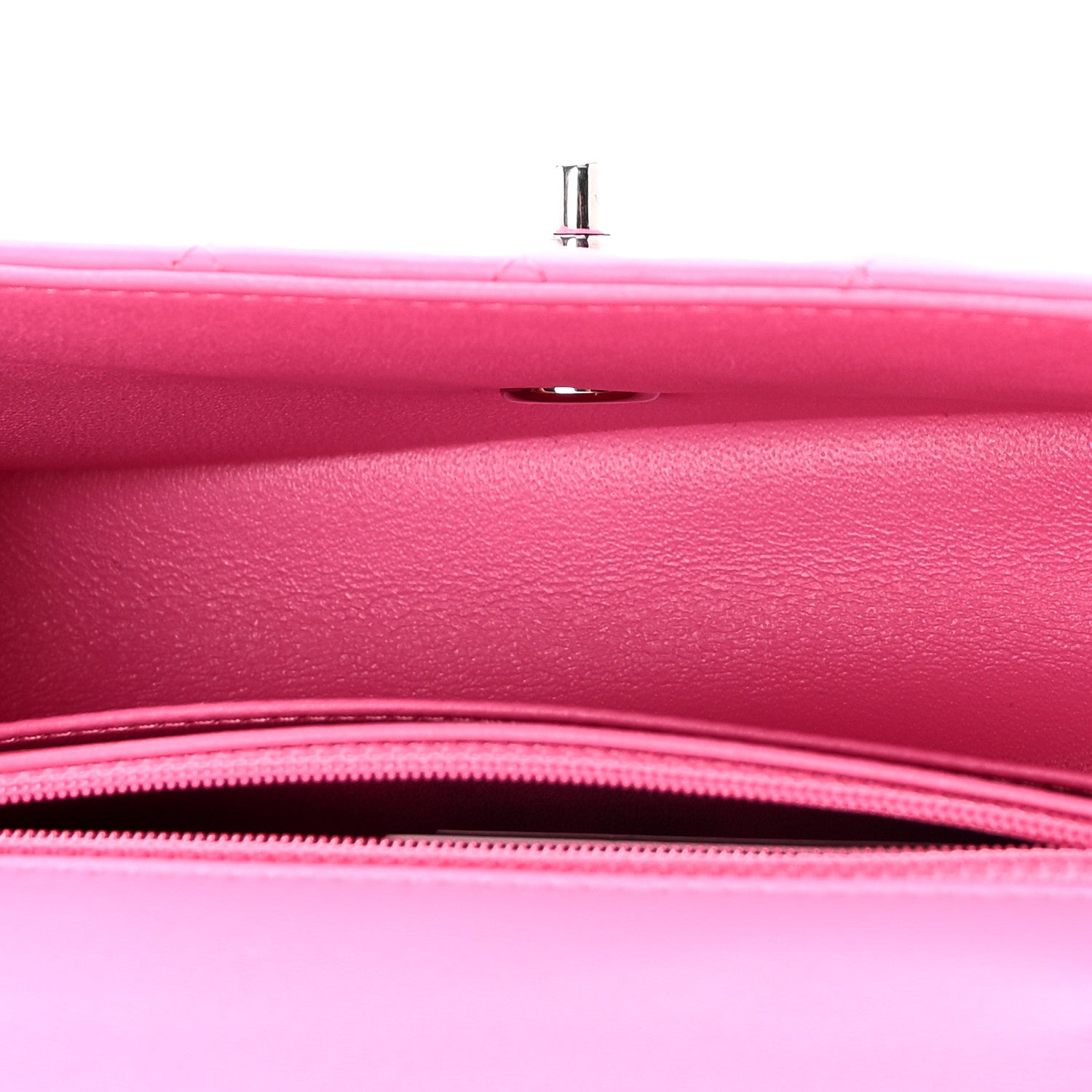 Chanel Lambskin Quilted Mini Rectangular Flap Neon Pink 5 of 11