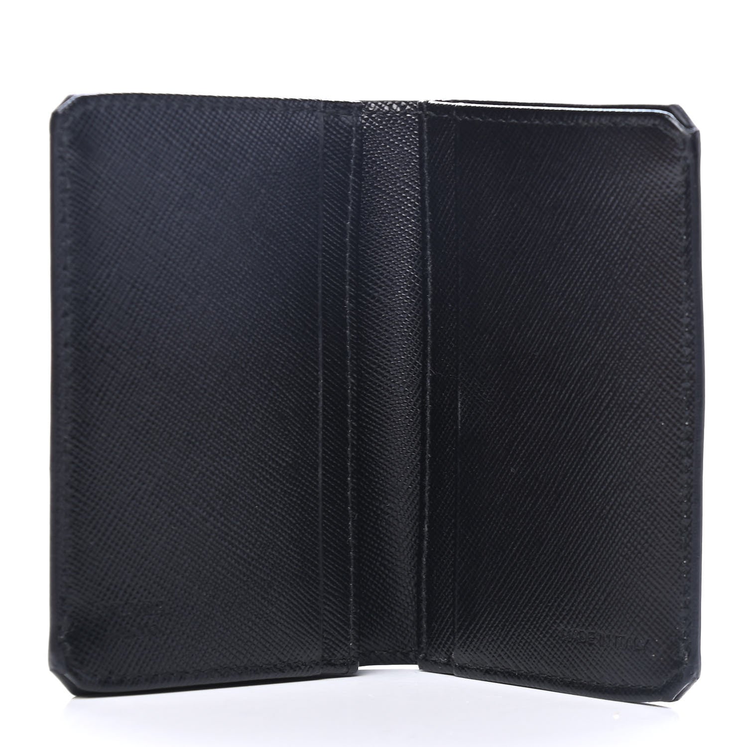 Prada Saffiano Corner Card Holder Black 4 of 4