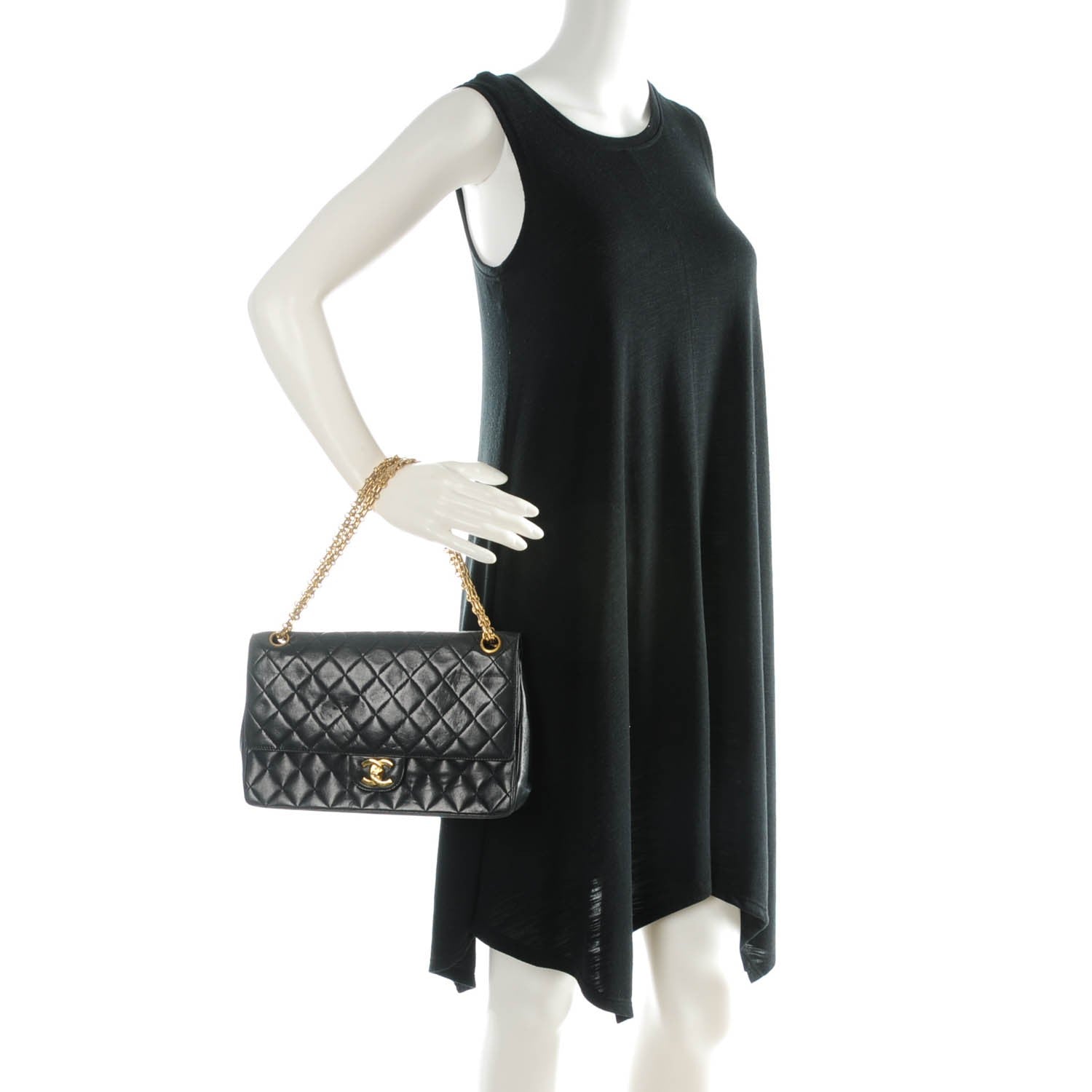 Chanel Lambskin Quilted Medium Double Flap Bijoux Chain Navy 2 of 9