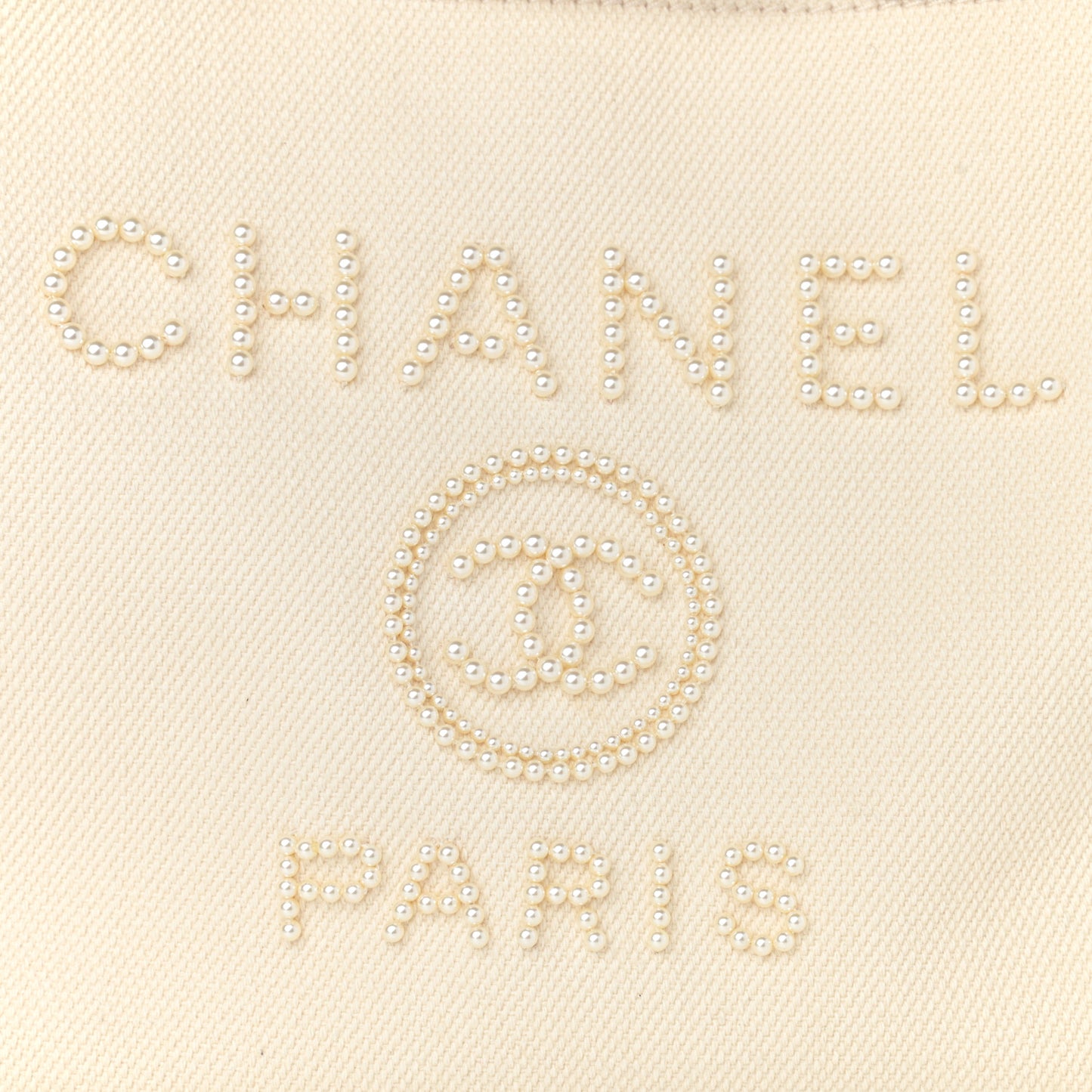 Canvas Pearl Medium Deauville Tote Ecru Beige