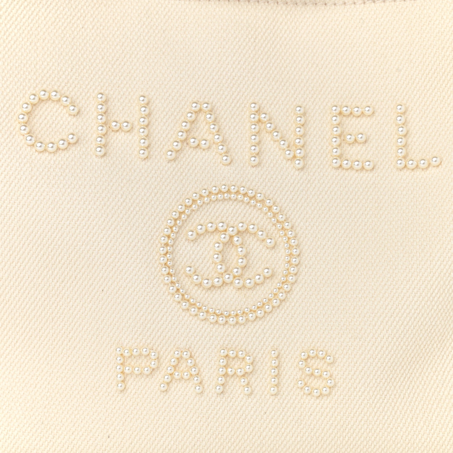 Chanel Canvas Pearl Medium Deauville Tote Ecru Beige 8 of 10