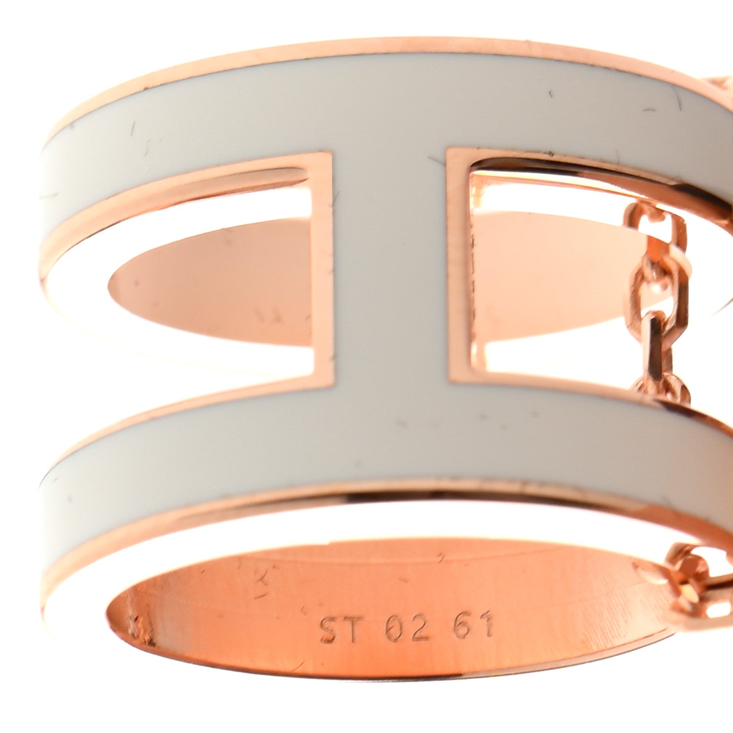 Hermes Lacquered Rose Gold Pop H Pendant Necklace White 5 of 5