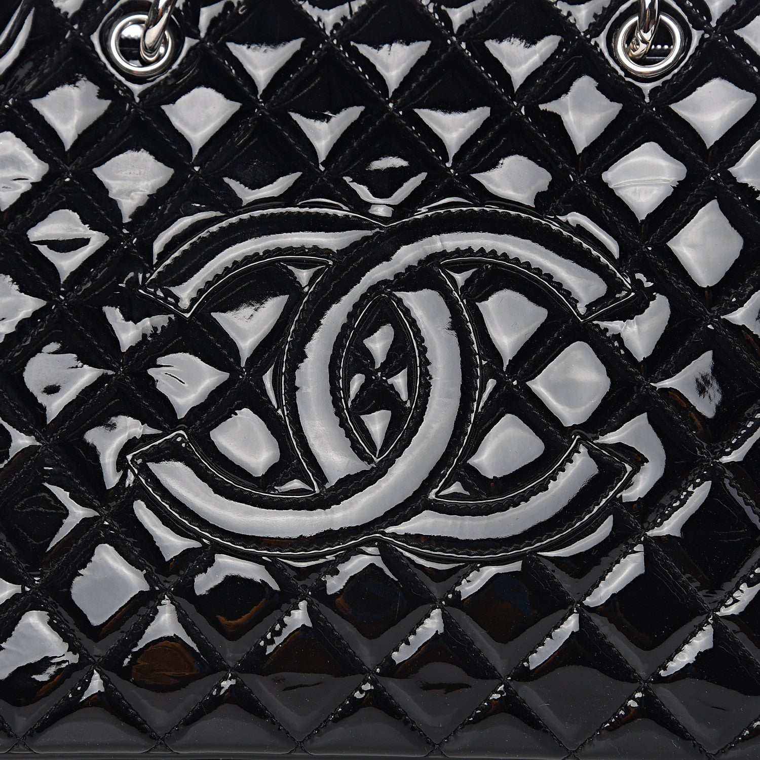 Chanel Patent Grand Shopping Tote GST Black 8 of 10