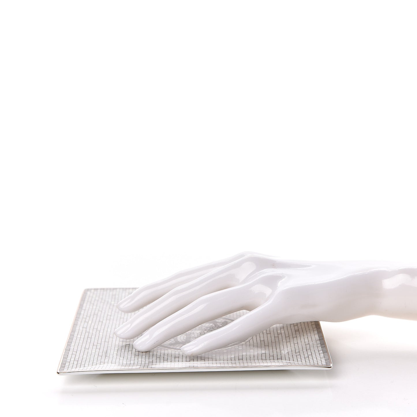 Porcelain Mosaique au 24 Square Plate Platinum