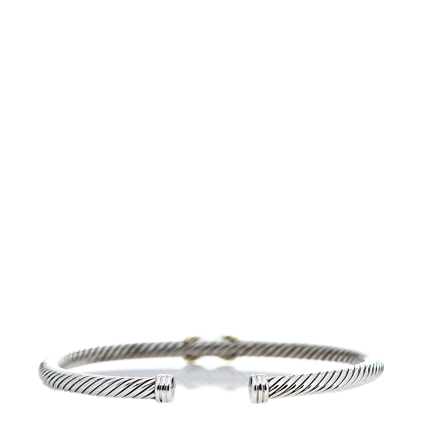 Sterling Silver 18K Yellow Gold 4mm X Station Cable Bracelet