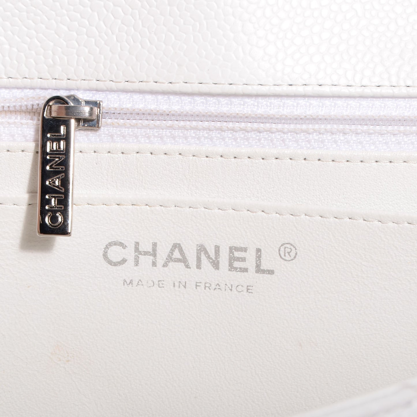 Caviar Jumbo Single Flap White