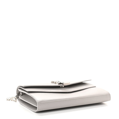 Saint Laurent Smooth Calfskin Sulpice Monogram Chain Wallet Granite 4 of 11