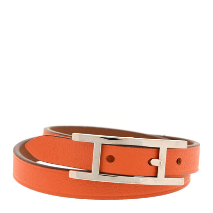 Hermes Swift Hapi 3 MM Triple Tour Wrap Bracelet Orange Poppy 1 of 6