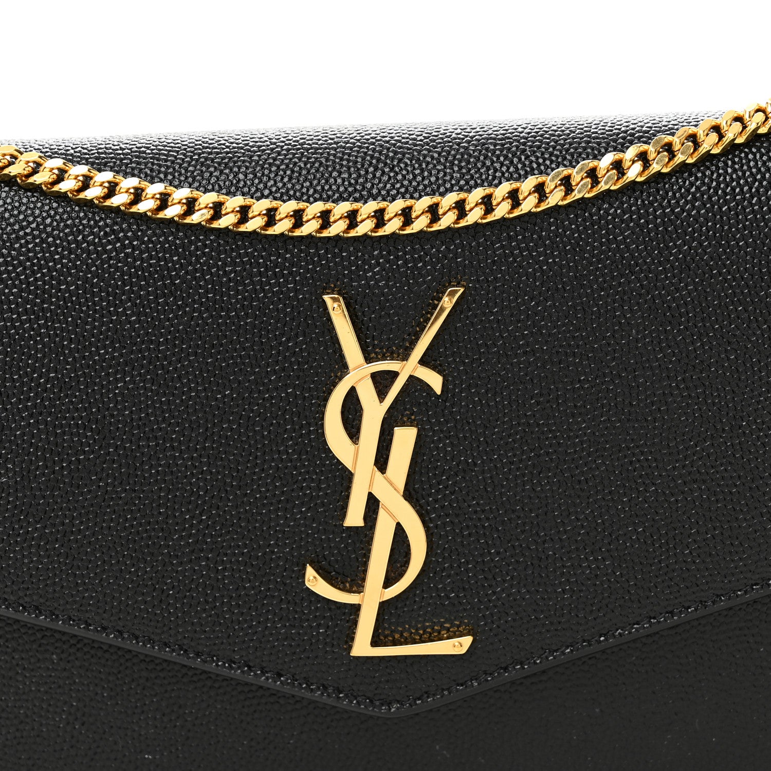 Saint Laurent Grain de Poudre Uptown Chain Wallet Black 6 of 9