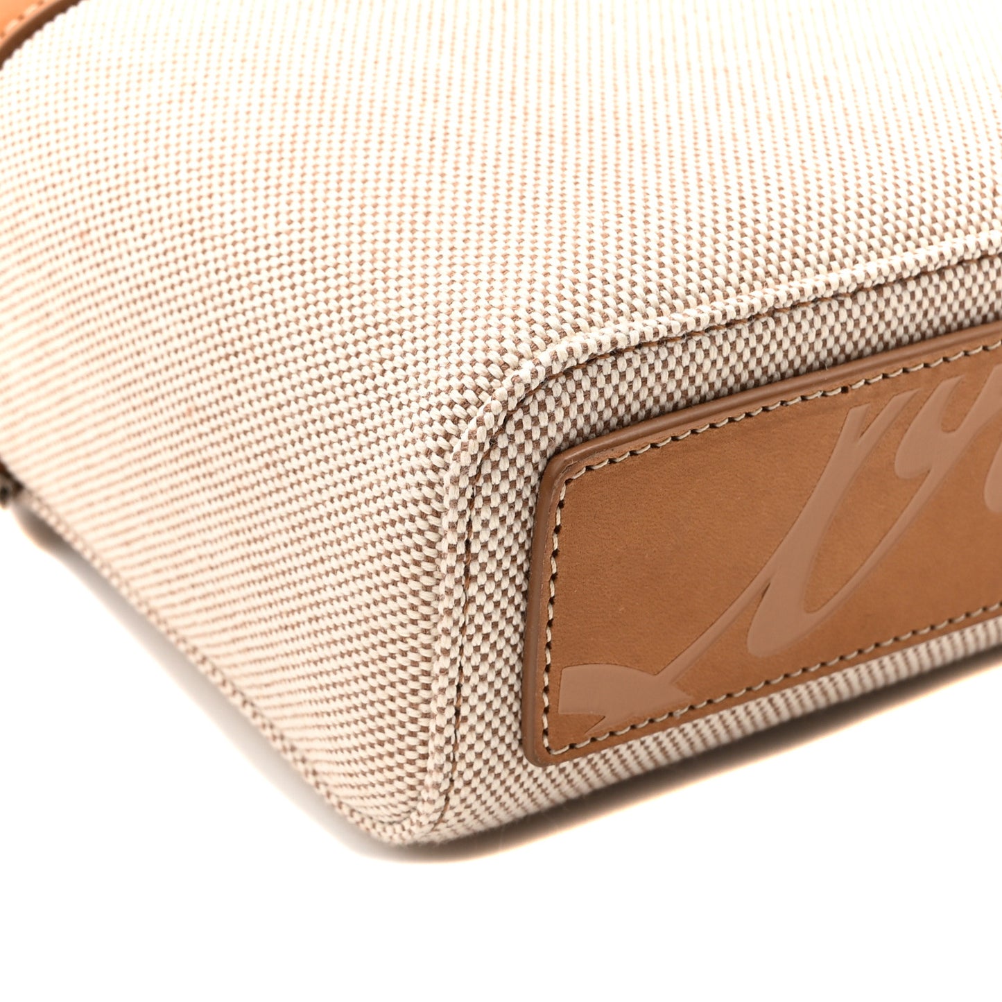 Granariso Canvas Calfskin Kypipouch Top Handle Messenger Bag Brownie Terra