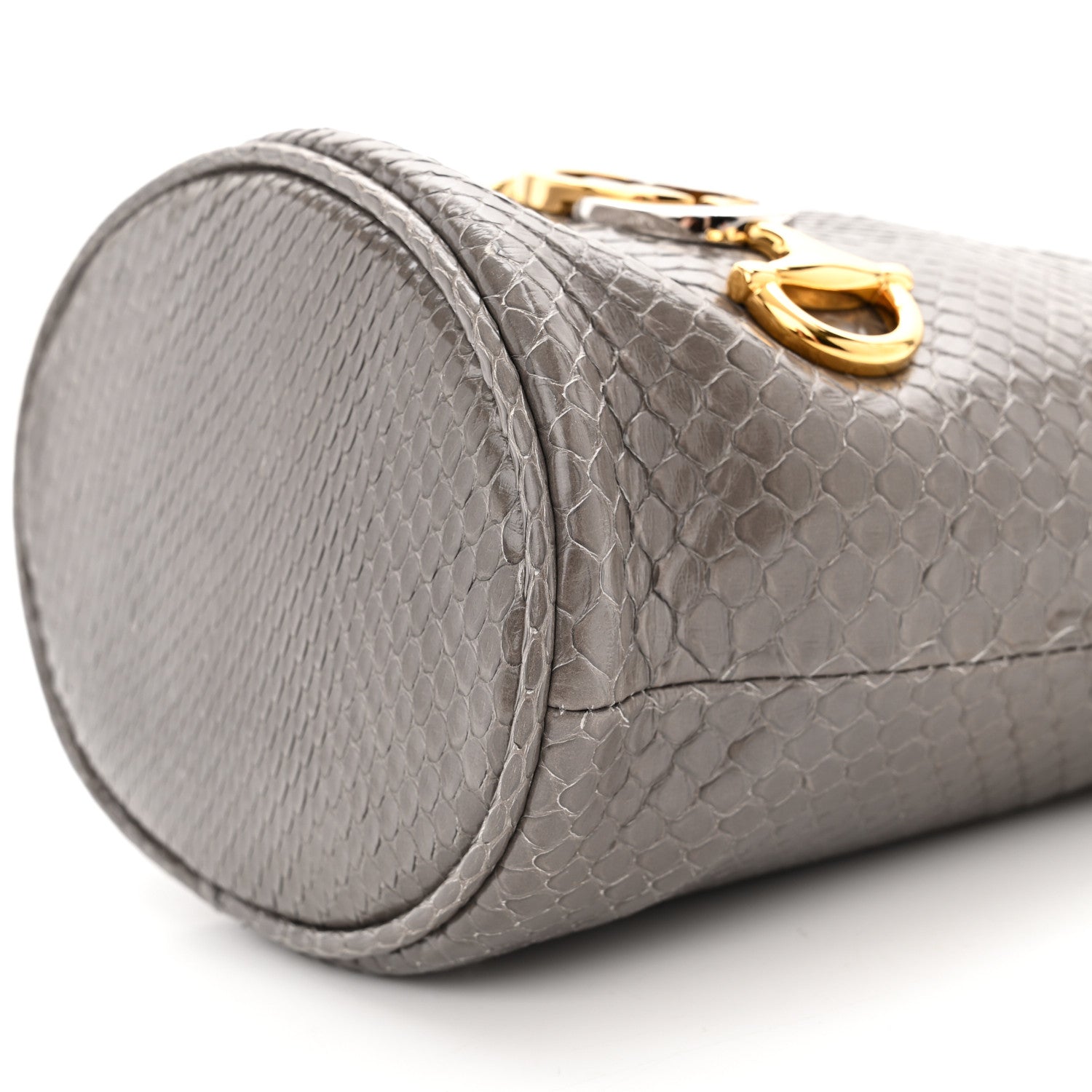 Gucci Snakeskin Mini Zumi Bucket Bag Dusty Grey 10 of 10