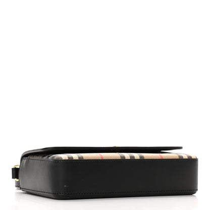 Burberry Calfskin Vintage Check New Hampshire Bag Black 4 of 9