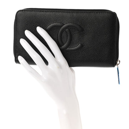 Chanel Caviar Large Timeless CC Zip Around Wallet Black 2 of 11