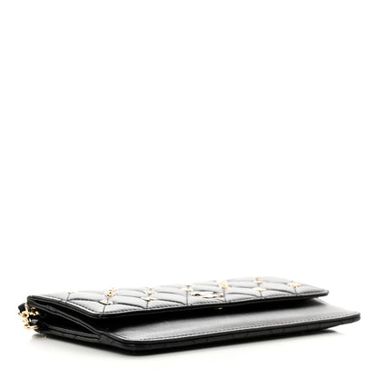 Chanel Lambskin Quilted All About Chanel Charm Wristlet Wallet Black 4 of 8