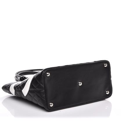 Chanel Calfskin Quilted Large Cambon Tote Black White 4 of 8