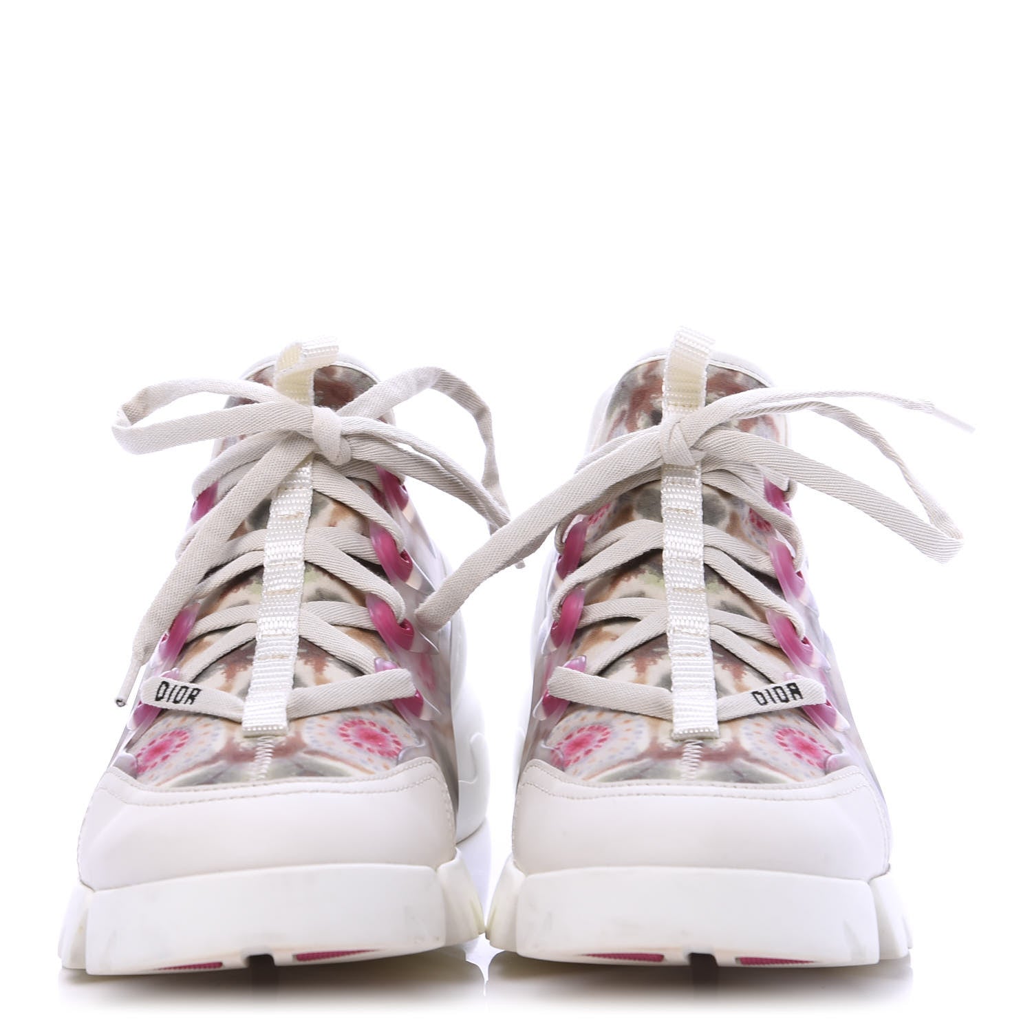 Christian Dior Neoprene Rubber Womens KaleiDiorscopic D-Connect Sneakers 37 White Cypress 2 of 10