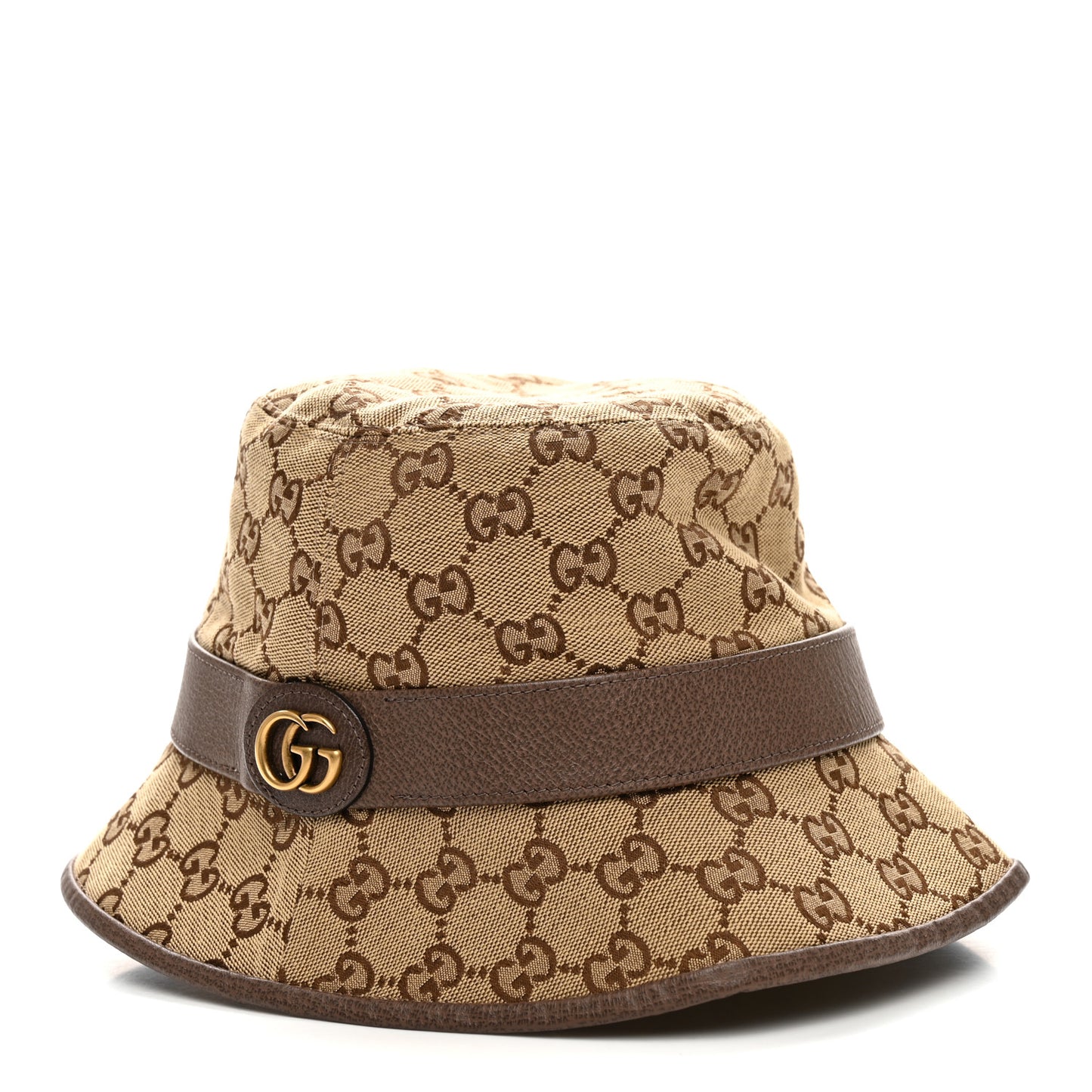 Monogram Textured Dollar Calfskin GG Jago Bucket Hat S Cacao Beige