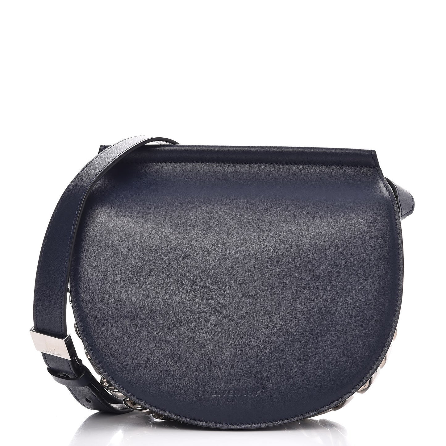 Calfskin Mini Infinity Saddle Bag Night Blue