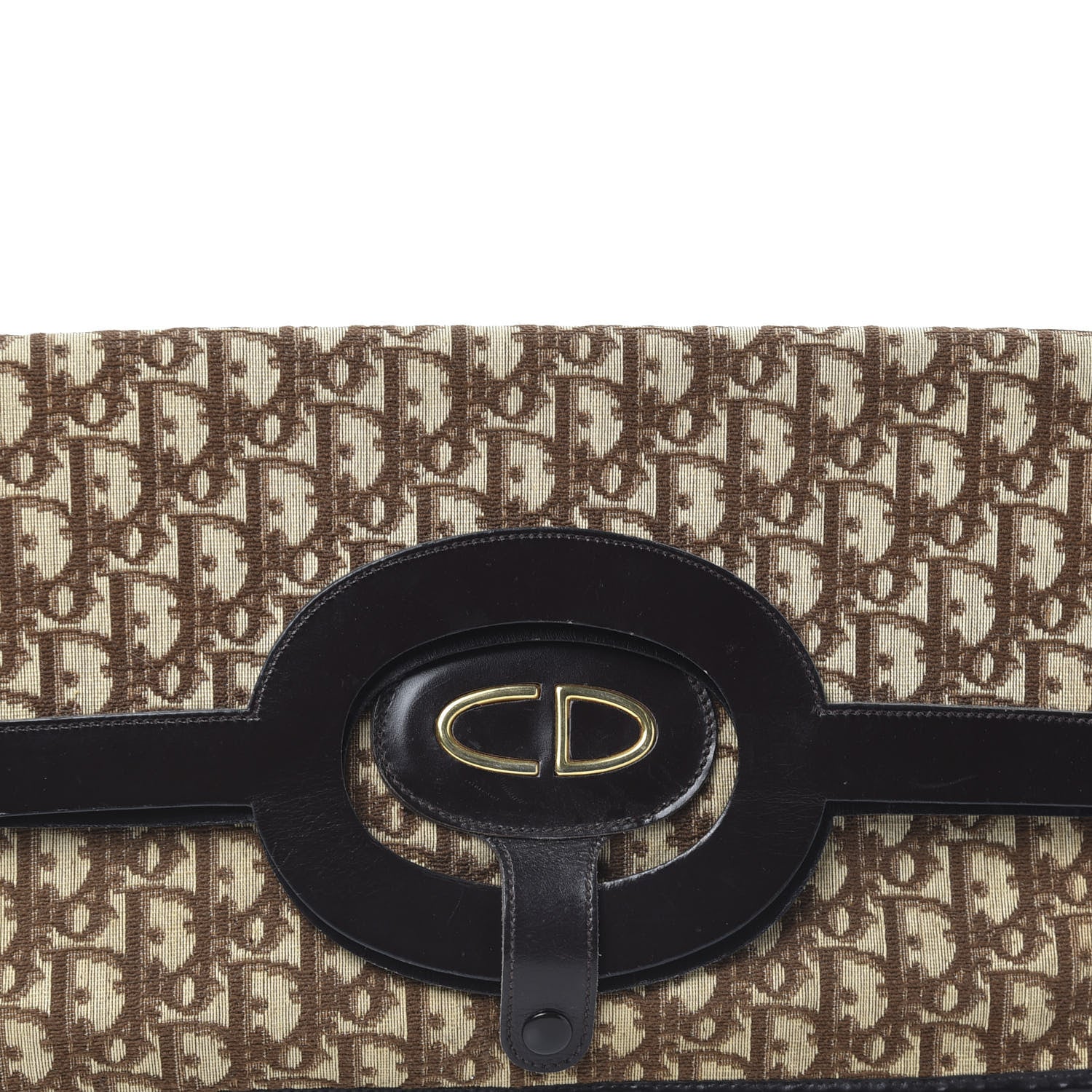 Christian Dior Monogram Fold Over Clutch Brown 9 of 9