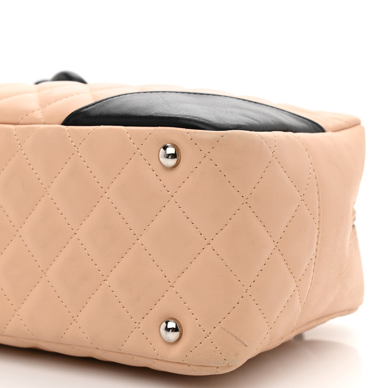 Chanel Calfskin Quilted Large Cambon Bowler Beige Black 10 of 10