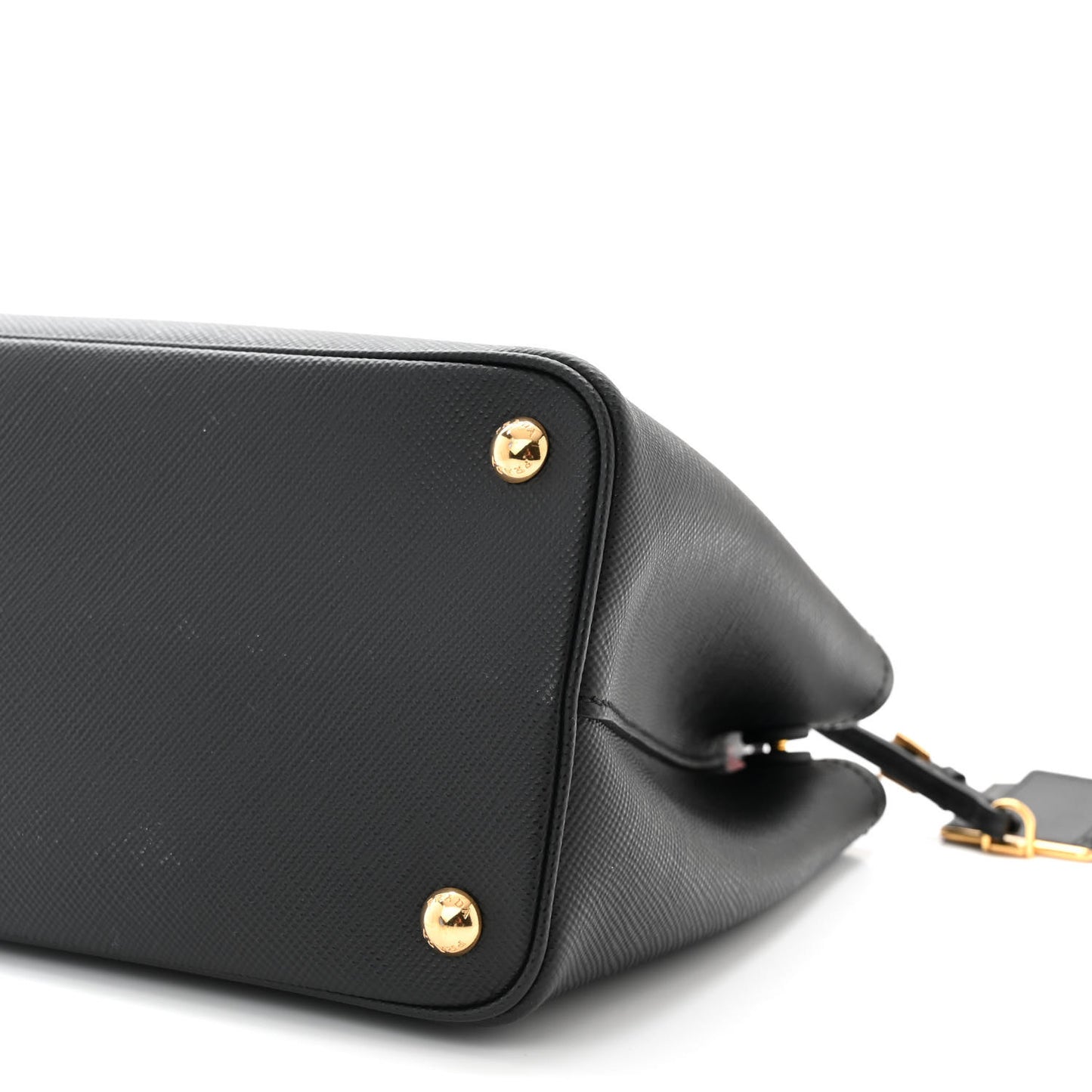 Saffiano Cuir Small Double Bag Black Fuoco