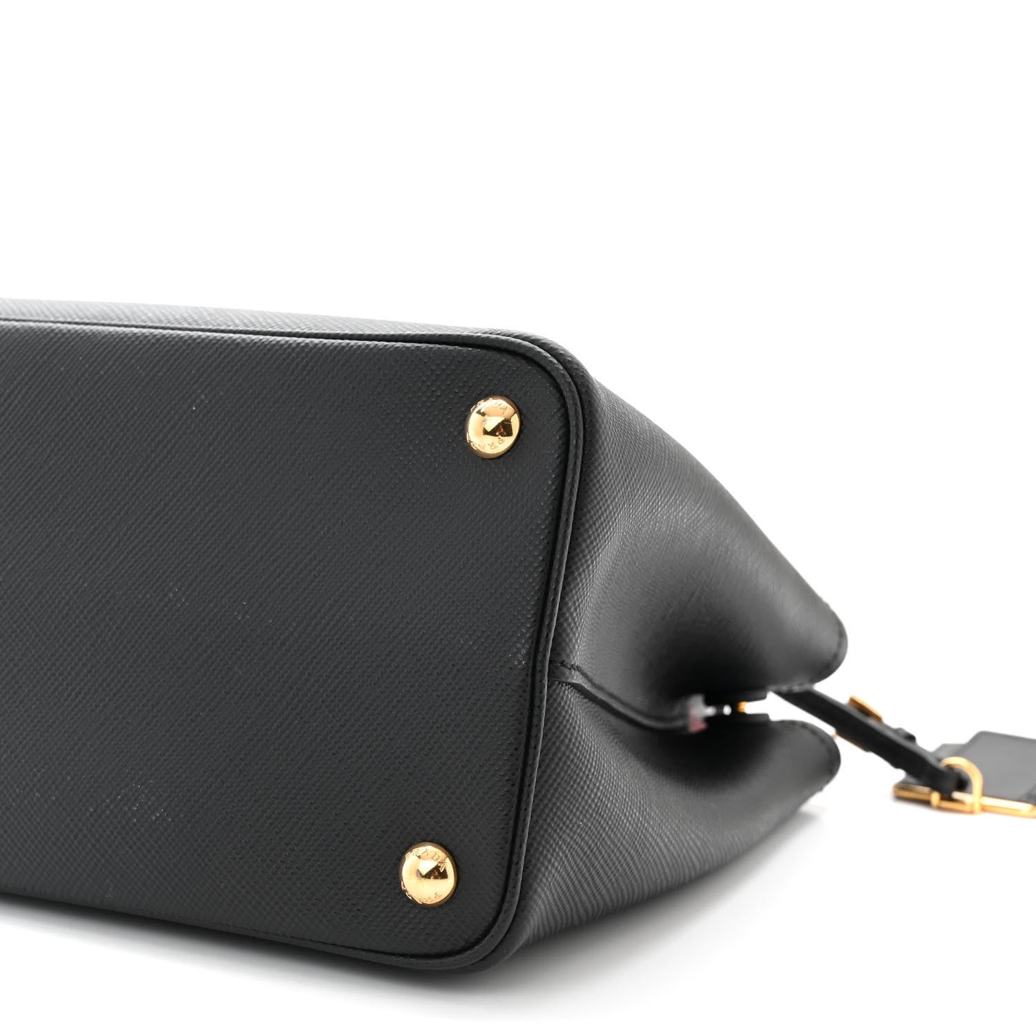Prada Saffiano Cuir Small Double Bag Black Fuoco 9 of 9