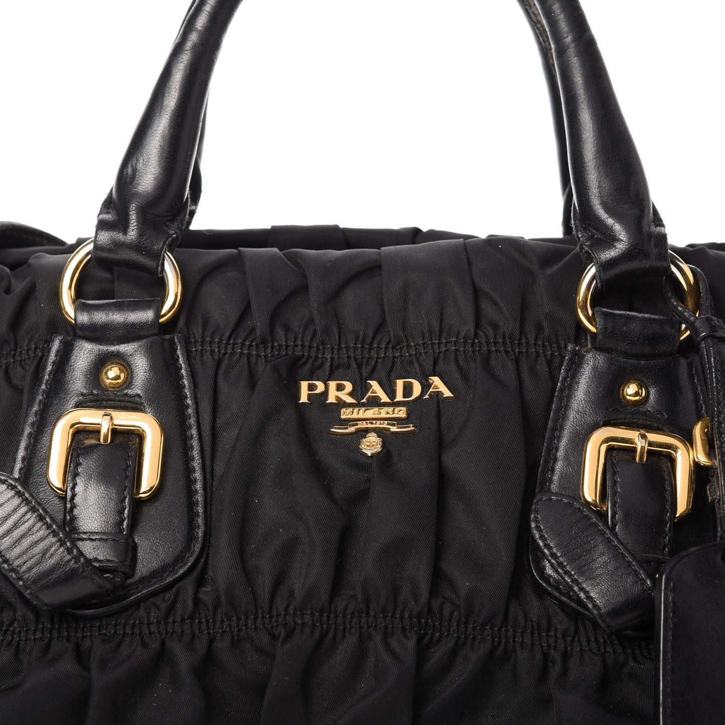 Tessuto Nylon Gaufre Shopping Satchel Black