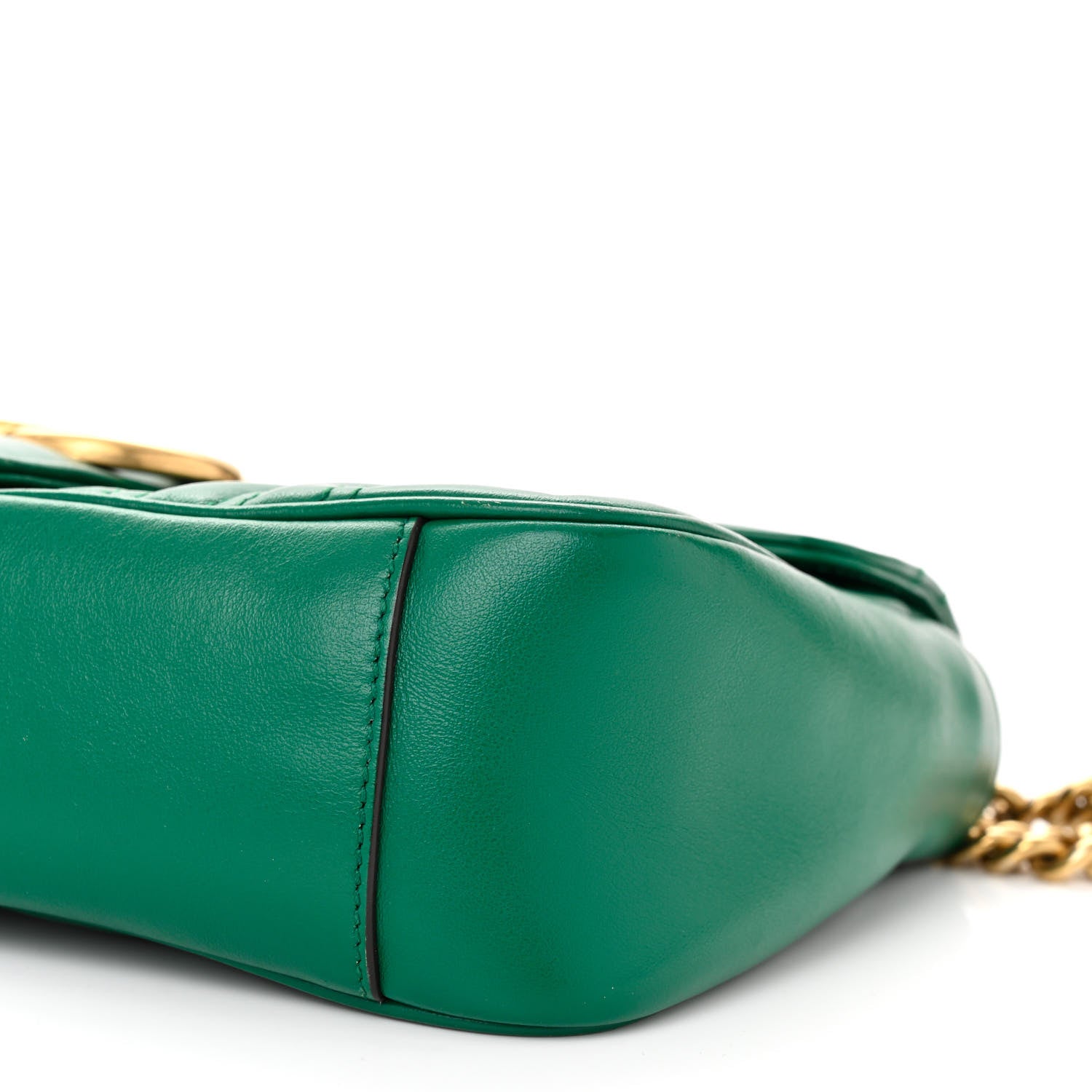 Gucci Calfskin Matelasse Small GG Marmont Shoulder Bag Emerald Green 10 of 14