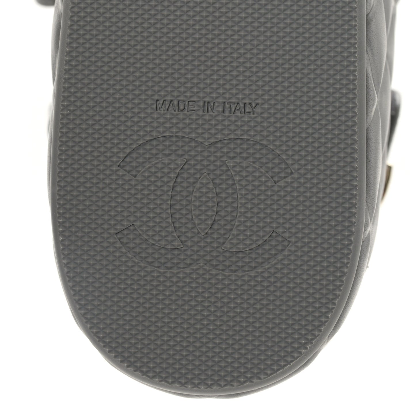 Shiny Calfskin Logo Platform Sandals 39 Grey